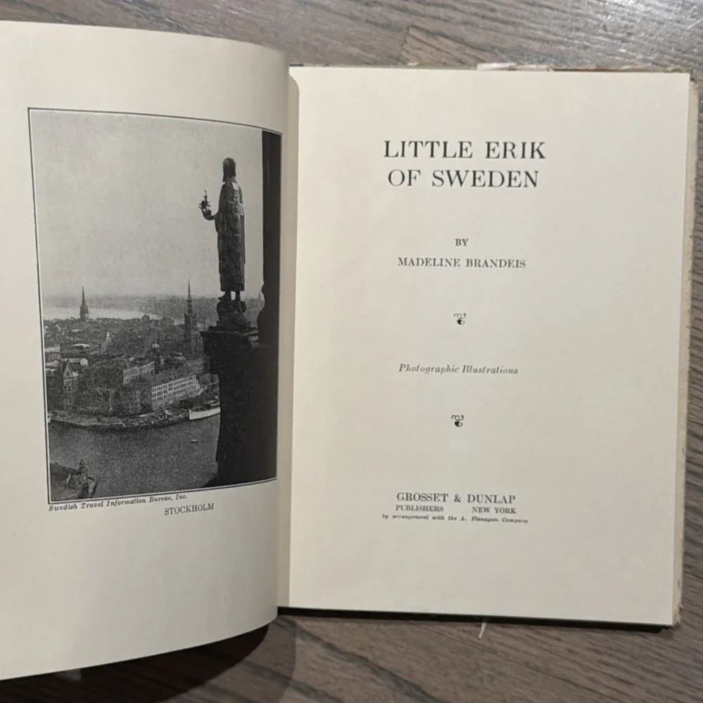 VINTAGE:‎ LITTLE ERIK OF SWEDEN by Madeline Brandeis 1938 Edition HB